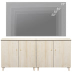 WAMPAT Modern TV Stand, Tall Entertainment Center with Doors