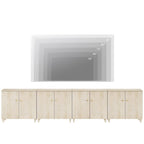 WAMPAT Modern TV Stand, Tall Entertainment Center with Doors