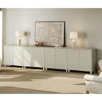 WAMPAT Modern TV Stand, Tall Entertainment Center with Doors