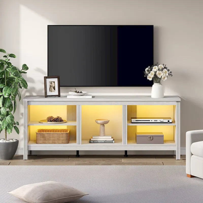 Classical 70 Inch TV Stand, TV Console Table for 75 Inch TV with LED