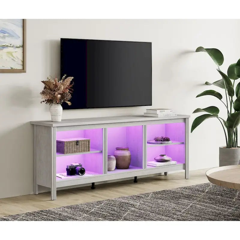 Classical 70 Inch TV Stand, TV Console Table for 75 Inch TV with LED