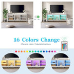 Classical 70 Inch TV Stand, TV Console Table for 75 Inch TV with LED