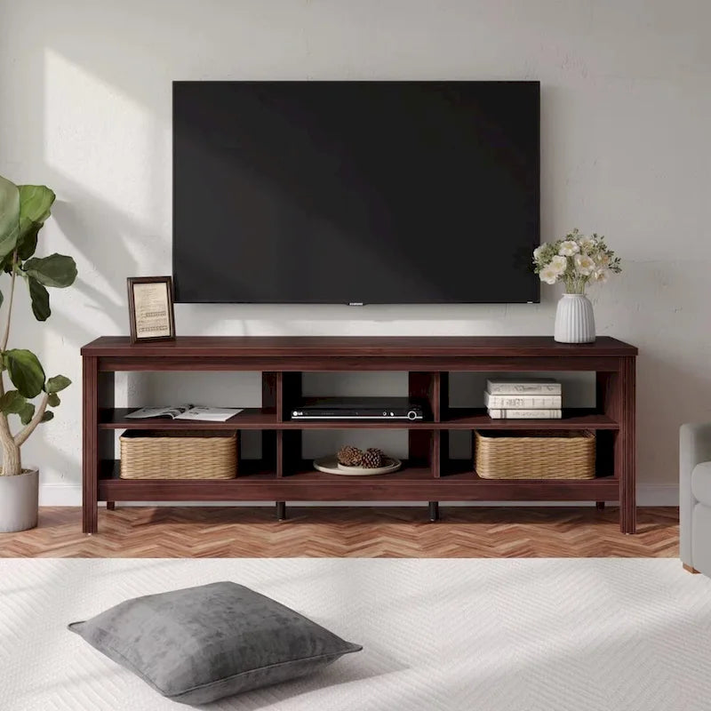 TV Stand for 75 Inch TV Console Table, Wood Entertainment Center