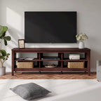 TV Stand for 75 Inch TV Console Table, Wood Entertainment Center
