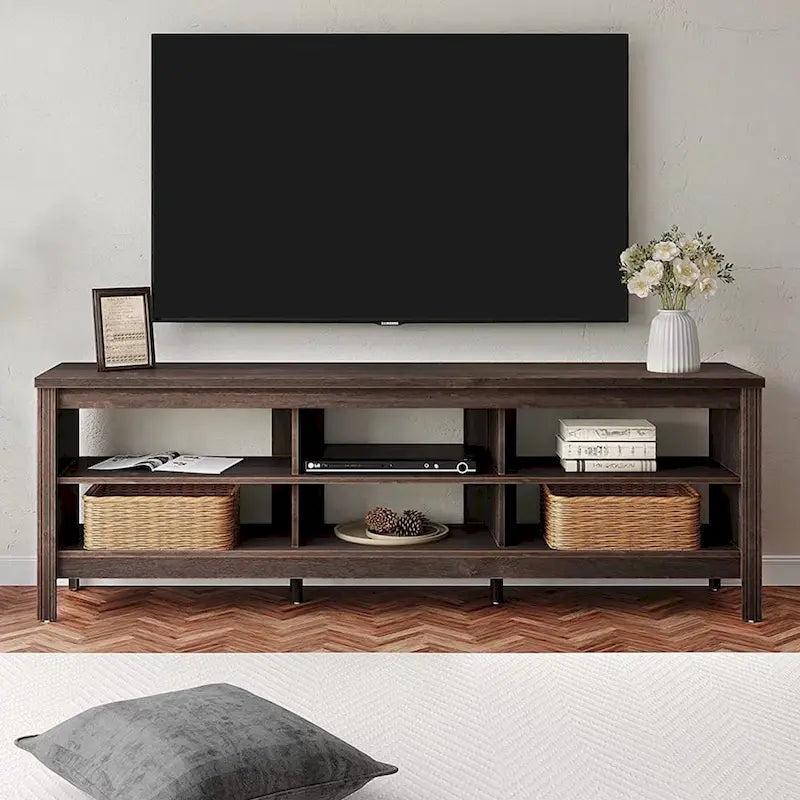 TV Stand for 75 Inch TV Console Table, Wood Entertainment Center