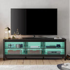 TV Stand for 75 Inch TV Console Table, Wood Entertainment Center