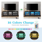 TV Stand for 75 Inch TV Console Table, Wood Entertainment Center