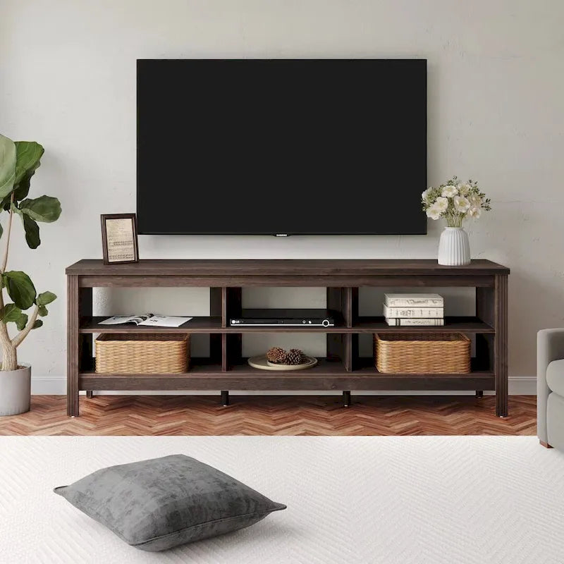 TV Stand for 75 Inch TV Console Table, Wood Entertainment Center