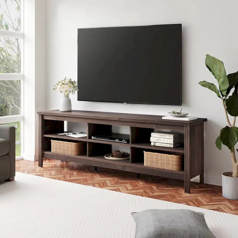 TV Stand for 75 Inch TV Console Table, Wood Entertainment Center