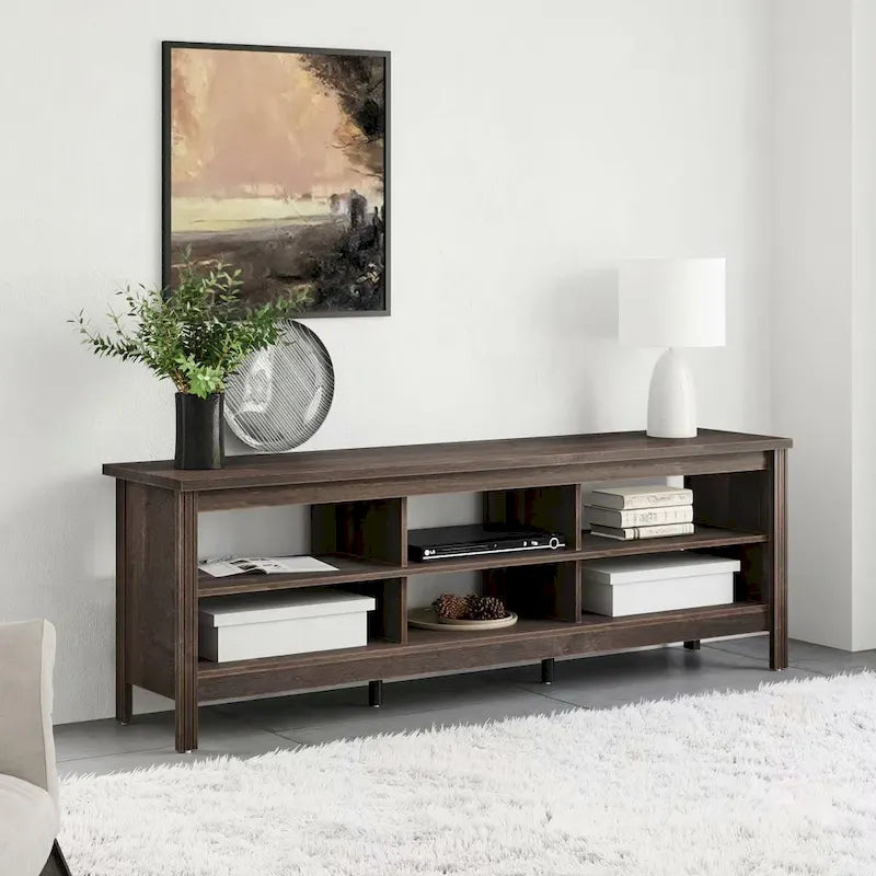 TV Stand for 75 Inch TV Console Table, Wood Entertainment Center