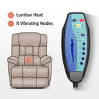 MCombo Power Lift Recliner Chair with Massage, Heat, Adjustable Headrest, Extended Footrest-(PU/Fabric)