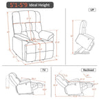MCombo Power Lift Recliner Chair with Massage, Heat, Adjustable Headrest, Extended Footrest-(PU/Fabric)