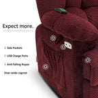 MCombo Power Lift Recliner Chair with Massage, Heat, Adjustable Headrest, Extended Footrest-(PU/Fabric)