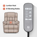 MCombo Power Lift Recliner Chair with Massage, Heat, Adjustable Headrest, Extended Footrest-(PU/Fabric)