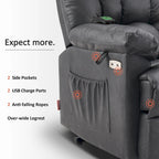 MCombo Power Lift Recliner Chair with Massage, Heat, Adjustable Headrest, Extended Footrest-(PU/Fabric)