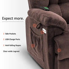 MCombo Power Lift Recliner Chair with Massage, Heat, Adjustable Headrest, Extended Footrest-(PU/Fabric)