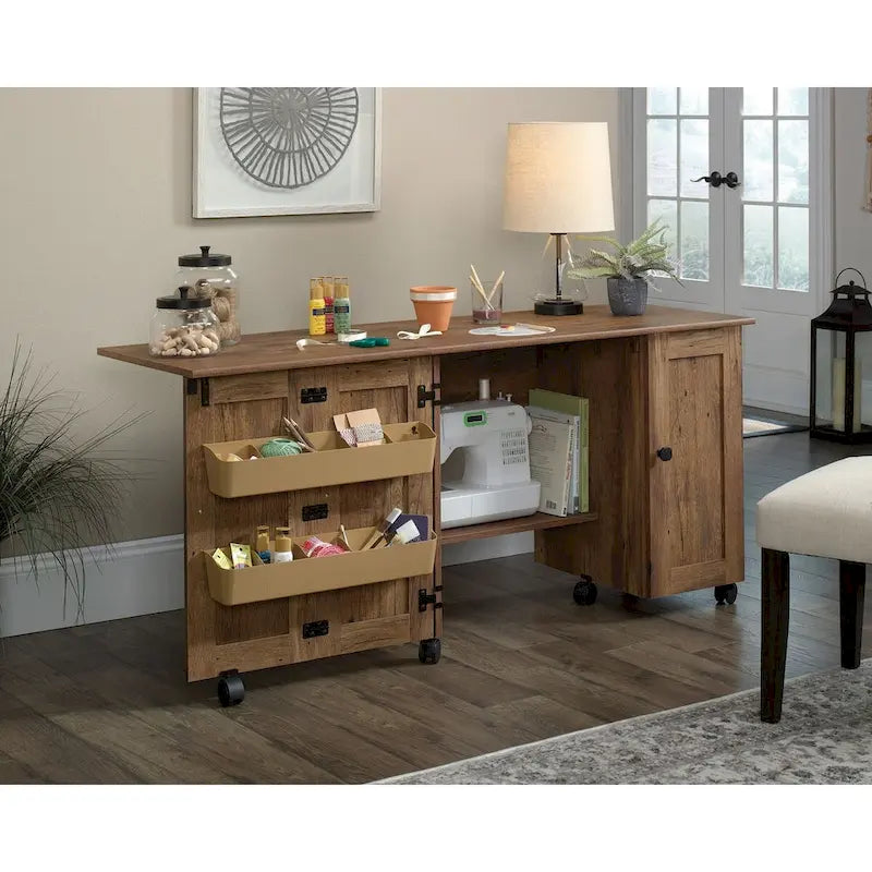 Sauder Select Collection Easy Rolling Sewing and Craft Table/Cart