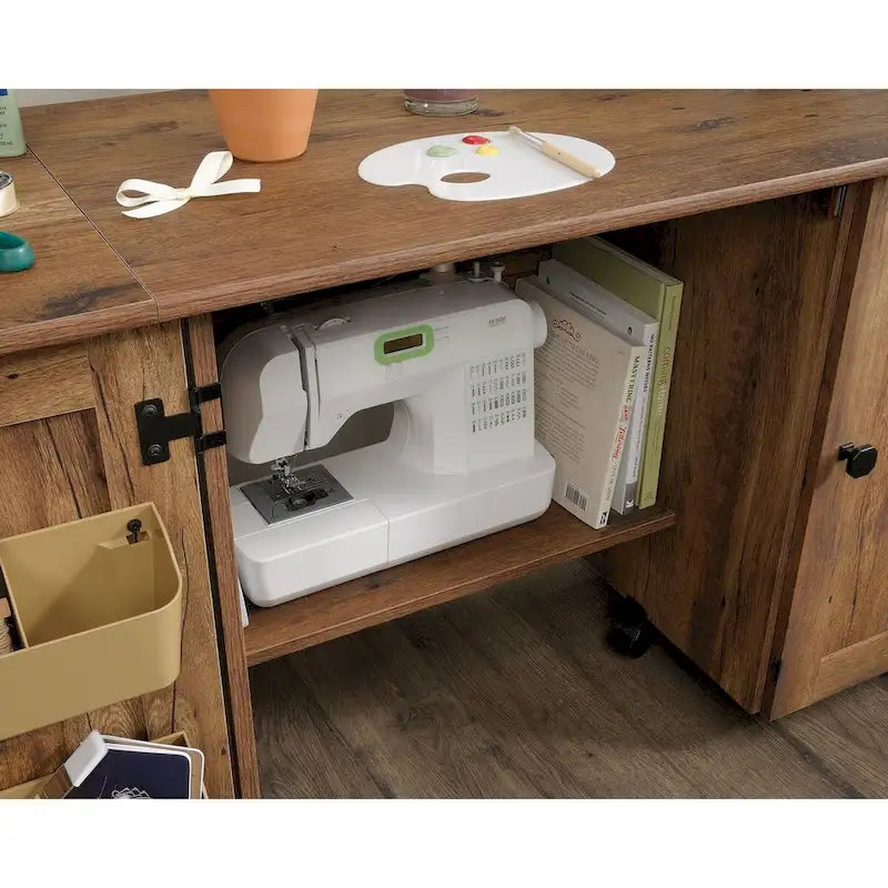 Sauder Select Collection Easy Rolling Sewing and Craft Table/Cart