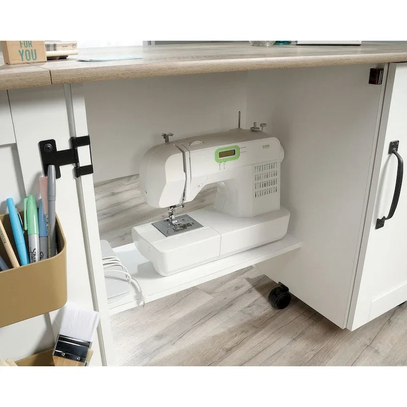 Sauder Select Collection Easy Rolling Sewing and Craft Table/Cart