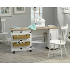 Sauder Select Collection Easy Rolling Sewing and Craft Table/Cart
