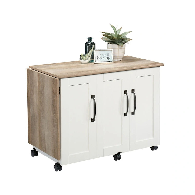 Sauder Select Collection Easy Rolling Sewing and Craft Table/Cart