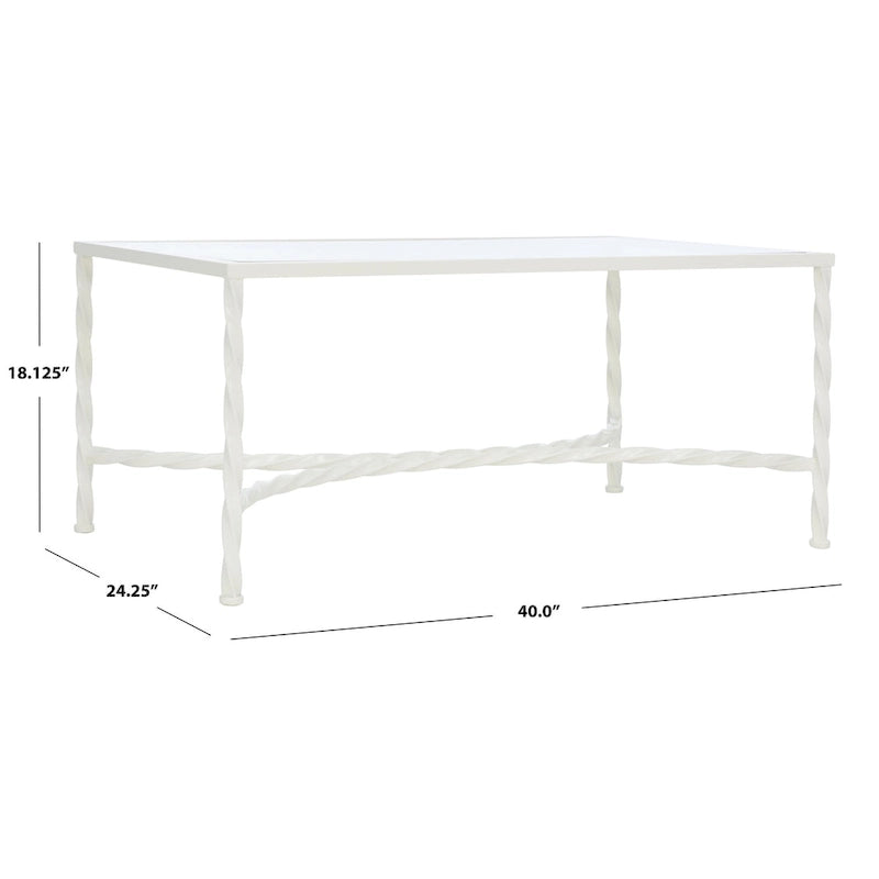 SAFAVIEH Couture Sedighe Glass Coffee Table - 40 W x 24 D x 18 H - 40W x 24D x 18H