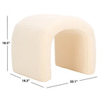 SAFAVIEH Alize Curved Waterfall Velvet Ottoman
