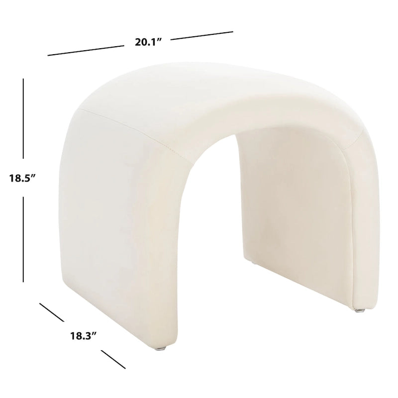 SAFAVIEH Alize Curved Waterfall Velvet Ottoman