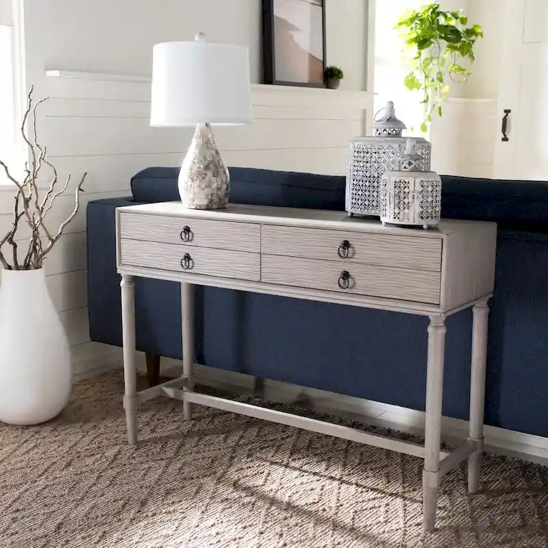 SAFAVIEH Beaulah 4-Drawer Console Table - 42 W x 13 L x 29.5 H - 42Wx13Dx30H