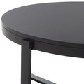 SAFAVIEH Deetta White Marble/ Black Round Coffee Table - 36 W x 36 D x 18 H - 36Wx36Dx18H