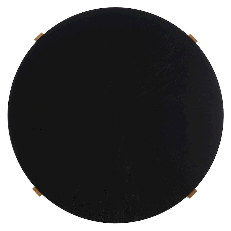 SAFAVIEH Deetta White Marble/ Black Round Coffee Table - 36 W x 36 D x 18 H - 36Wx36Dx18H