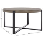 SAFAVIEH Deetta White Marble/ Black Round Coffee Table - 36 W x 36 D x 18 H - 36Wx36Dx18H