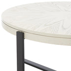 SAFAVIEH Deetta White Marble/ Black Round Coffee Table - 36 W x 36 D x 18 H - 36Wx36Dx18H