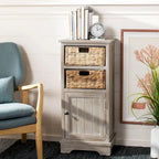 SAFAVIEH Golda Distressed Black Storage Cabinet - 15.9 x 11.8 x 35 - 16Wx12Dx35H