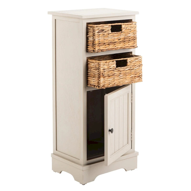SAFAVIEH Golda Distressed Black Storage Cabinet - 15.9 x 11.8 x 35 - 16Wx12Dx35H