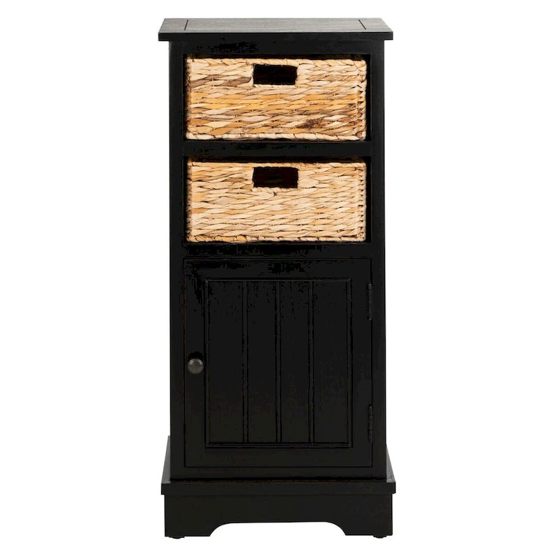 SAFAVIEH Golda Distressed Black Storage Cabinet - 15.9 x 11.8 x 35 - 16Wx12Dx35H