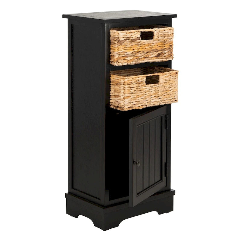 SAFAVIEH Golda Distressed Black Storage Cabinet - 15.9 x 11.8 x 35 - 16Wx12Dx35H