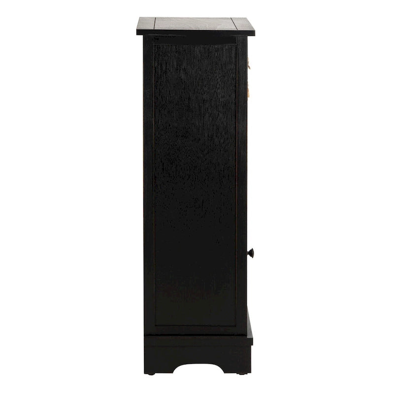 SAFAVIEH Golda Distressed Black Storage Cabinet - 15.9 x 11.8 x 35 - 16Wx12Dx35H