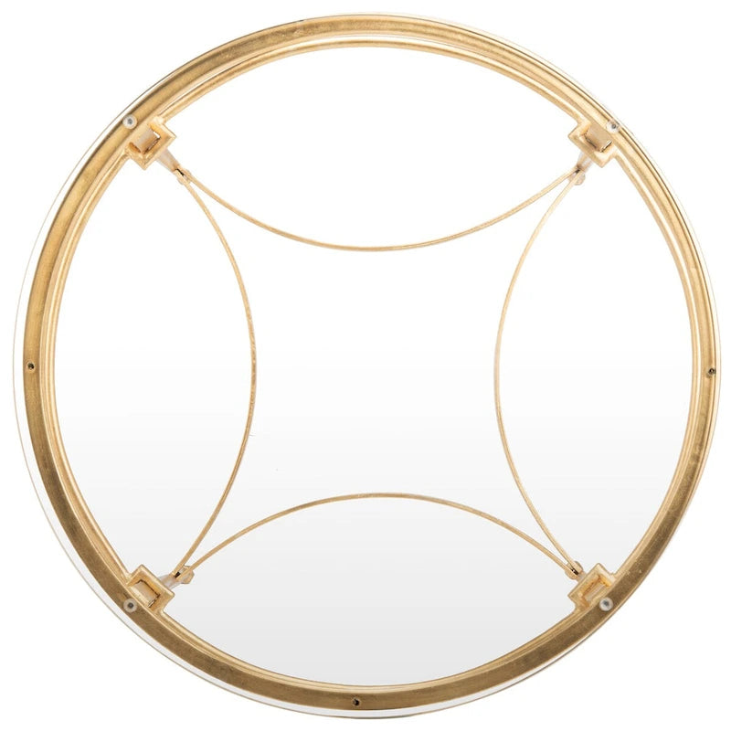 SAFAVIEH Couture Venie Round Antique Gold Glass Side Table - 27 W x 27 D x 23 H - 27Wx27Dx23H