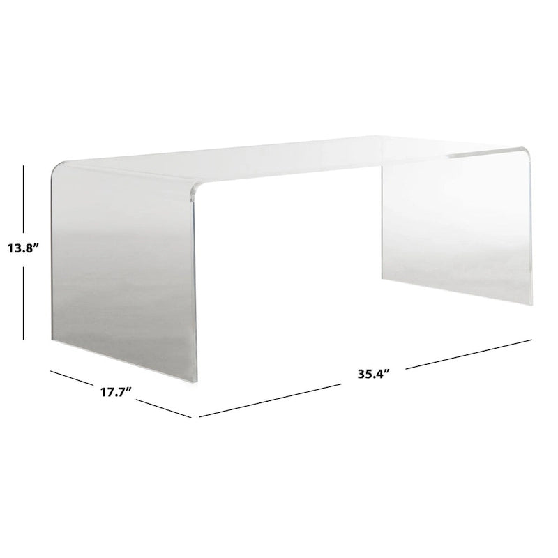 SAFAVIEH Alfredine Clear Acrylic Coffee Table - 35.4 x 17.7 x 13.8 - 35Wx18Dx14H