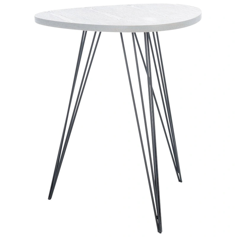 SAFAVIEH Luann White/ Black Lacquer Side Table - 19.6 x 19.6 x 23.6 - 20Wx20Dx24H