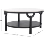 SAFAVIEH Couture Aive 2-Tier Marble Top Round Coffee Table - 35 In. W x 35 In. D x 17 In. H - 35W x 35D x 17H
