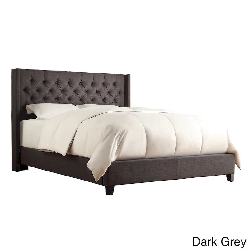 Naples Wingback Button Tufted Upholstered King Bed by iNSPIRE Q Artisan