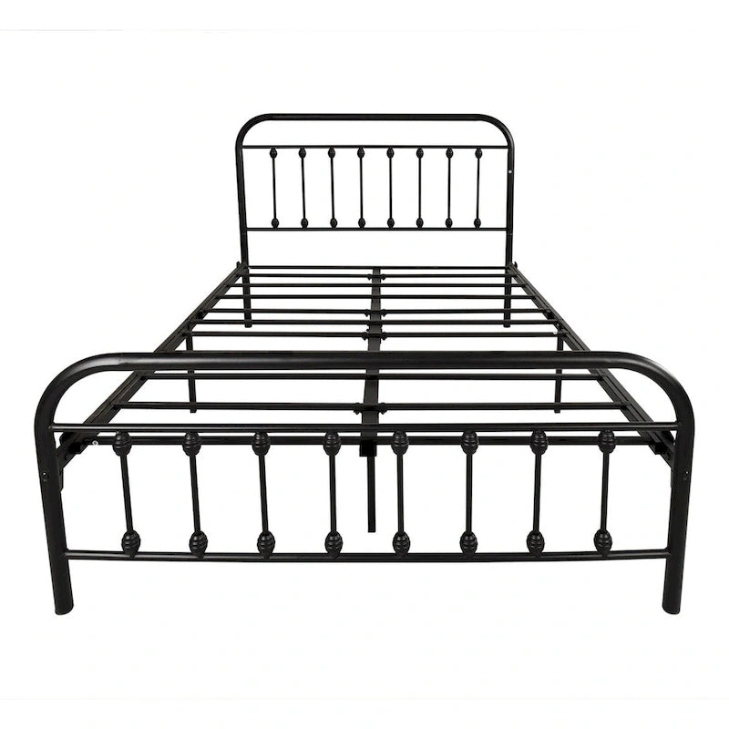 Full Size Metal Bed Frame with Headboard Footboard, Heavy Duty Steel Slats