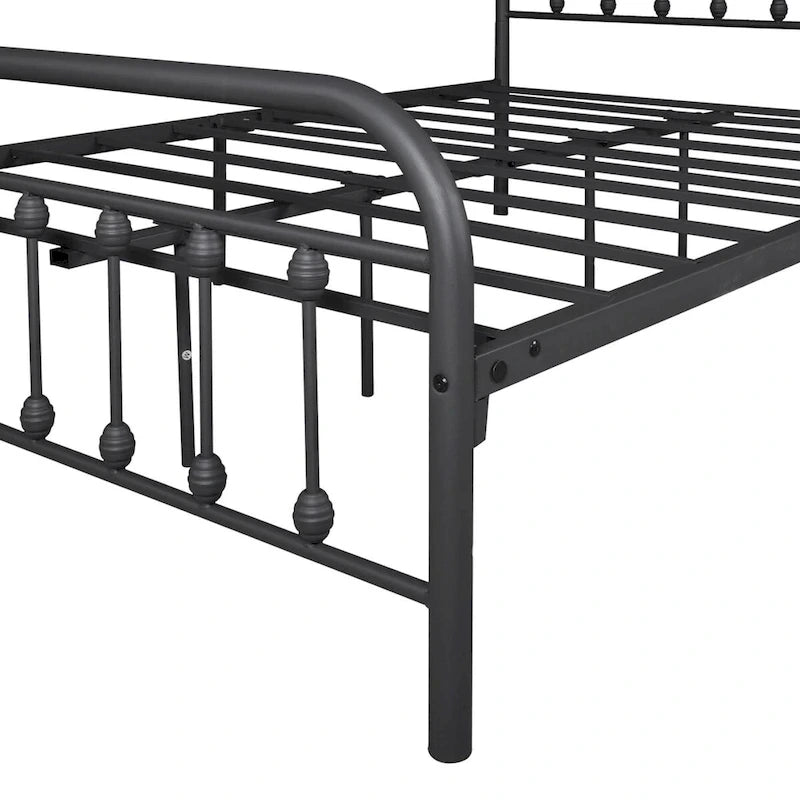 Full Size Metal Bed Frame with Headboard Footboard, Heavy Duty Steel Slats