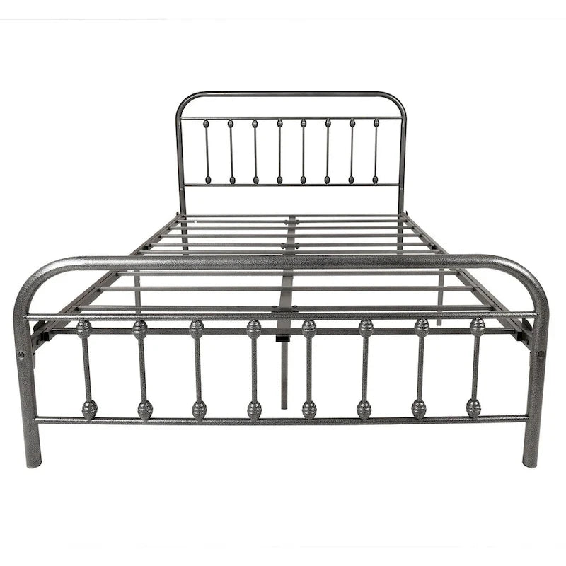 Full Size Metal Bed Frame with Headboard Footboard, Heavy Duty Steel Slats