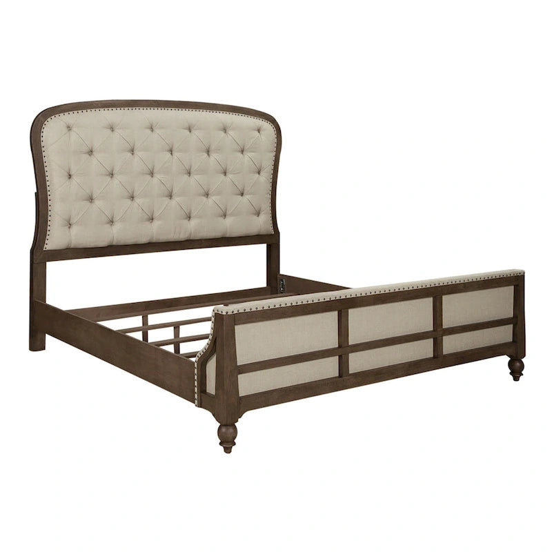 Americana Farmhouse Shelter Bed, Dresser, Mirror, and Nightstand Bedroom Set