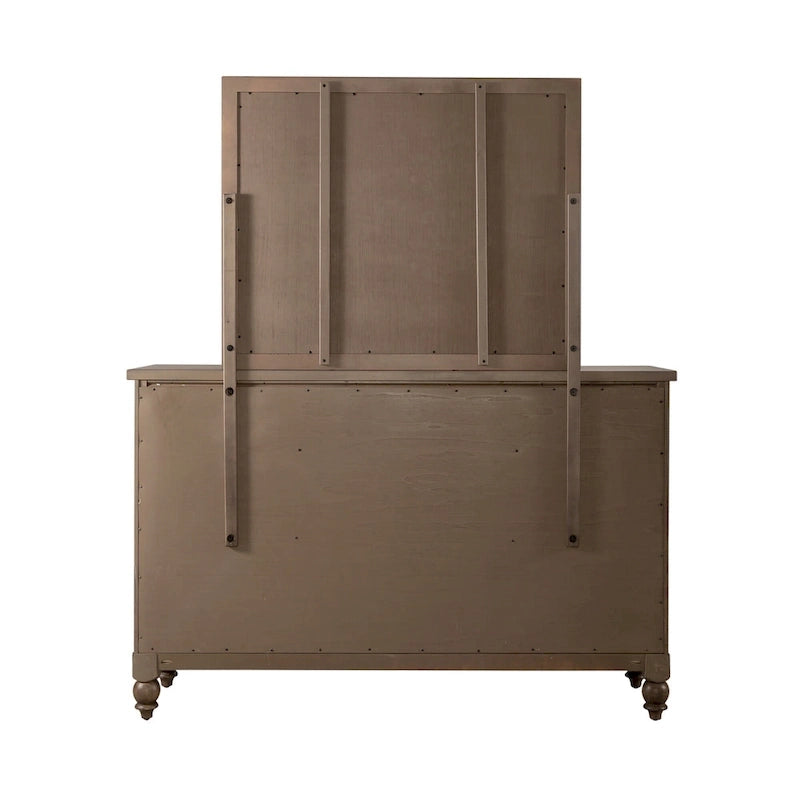 Americana Farmhouse Shelter Bed, Dresser, Mirror, and Nightstand Bedroom Set