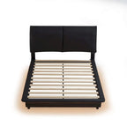Upholstered Platform Bed with Sensor Light and Ergonomic Design Backrests