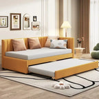 Merax Twin Size Upholstered Daybed with Trundle